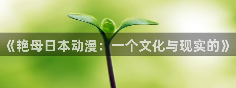 囧次元(原樱花动漫)：《艳母日本动漫：一个文化与现实的》